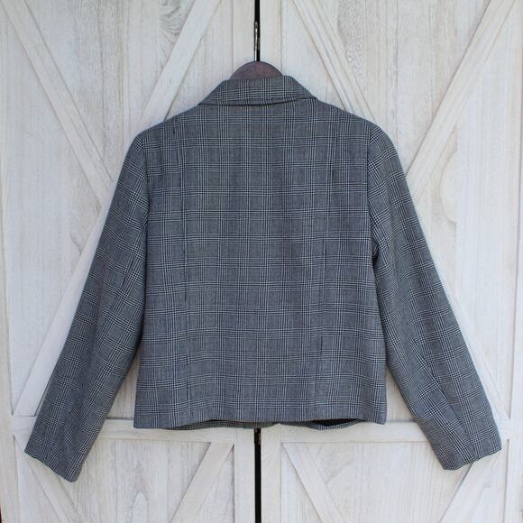 Ralph Lauren Wool Glen Check Zip Up Jacket Medium Pockets - Picture 6 of 14